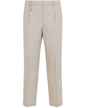 Prada Tailored Pants With Logo - Gray
