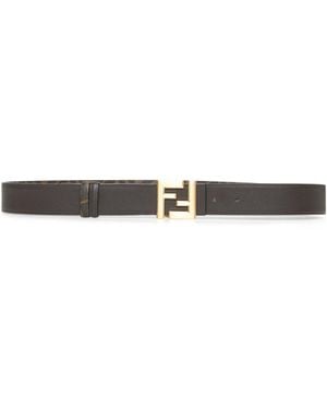 Fendi Squared Ff Reversible Belt - White