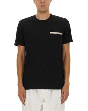 Moschino T-Shirt With Logo Ribbon - Black