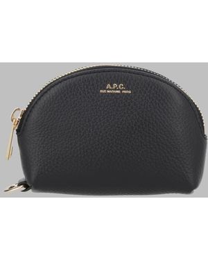 A.P.C. A. P.C. Pebbled Leather Zip Pouch - Gray