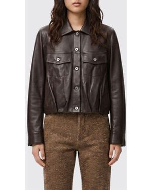 Loewe Lambskin Leather Jacket - Brown