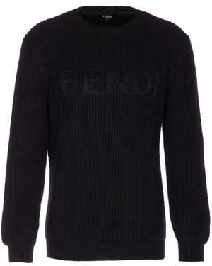 Fendi Maxi Lettering Sweater - Black