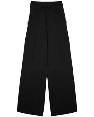 Rick Owens Wide-Leg Casual Pants With Elastic Waistband And Functional Pockets - Black