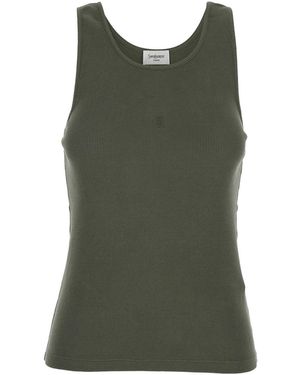 Saint Laurent Cassandre Tank Top - Green