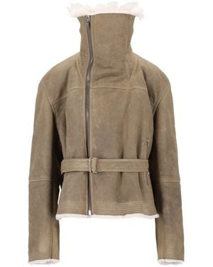 Rick Owens Tower Suede Jacket - Brown