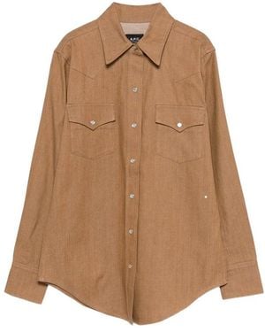 A.P.C. A. P.C. Chest-Pocket Buttoned Shirt - Brown