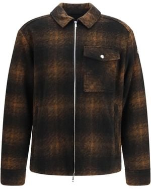 Moncler Embroidered Flannel Shirt - Black