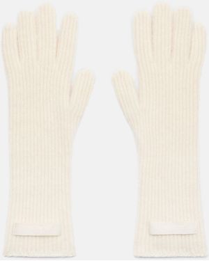 Jacquemus Grosgrain Wool Gloves - White