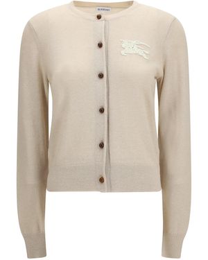 Burberry Ekd Cotton-Wool Cardigan - Natural