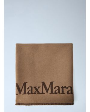 Max Mara Woven Logo Scarf - Brown