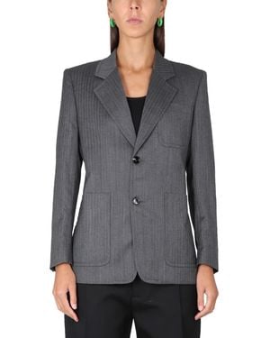 Bottega Veneta Chevron Pattern Jacket - Gray