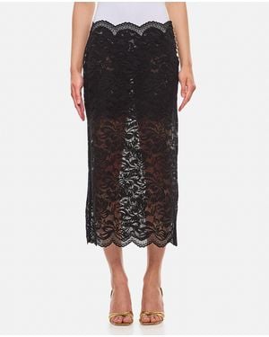 Rabanne Rabanne Lace Long Midi Skirt - Black