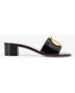 Dior Dior Leather Sandals With Dior Medaillon Logo - White