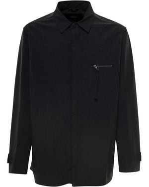 Fendi Jacket With Patch Zipped Pocket And Logo - Blue