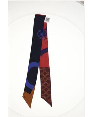Celine Printed Silk Lavalliere - White