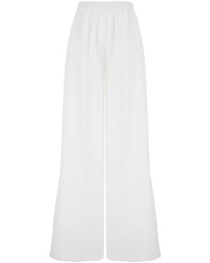 ANDAMANE 'Wiley' Pants With Elastic Waist And Wide Leg Design - White