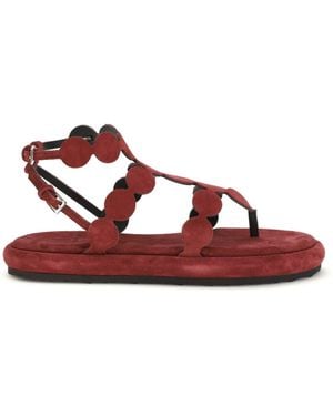 Pierre Hardy Suede Sandals - Red