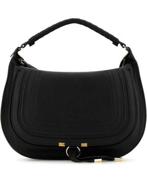 Chloé Leather Marcie Shoulder Bag - Black