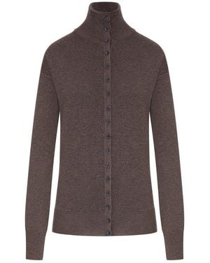 Lemaire Fine Wool Button-Front Cardigan - Brown