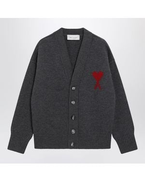 Ami Paris Ami De Coeur Cardigan - Black