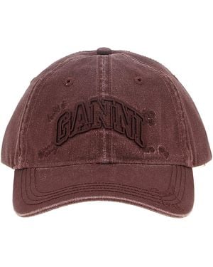 Ganni Vintage Logo Hat - Purple