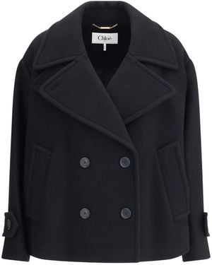 Chloé Chloé Oversize Short Coat - Black