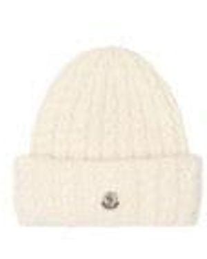 Moncler Cable-Knit Wool Beanie - Natural