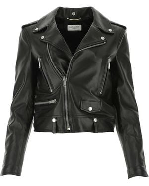 Saint Laurent Leather Biker Jacket - Black