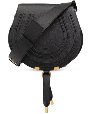 Chloé Chloé Marcie Leather Saddle Bag - Black