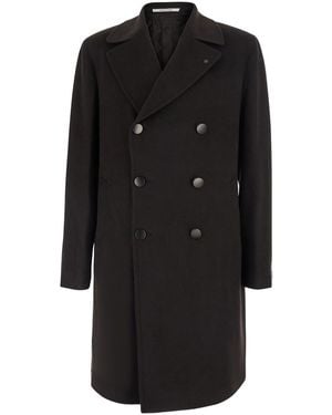 Tagliatore Arden Double-Breasted Wool Jacket With Notched Revers And Back Belt For - Black