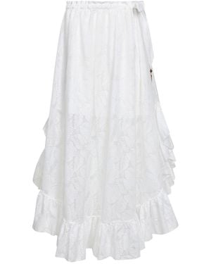 Zimmermann Printed Cotton Blend Daylight Maxi Skirt - White