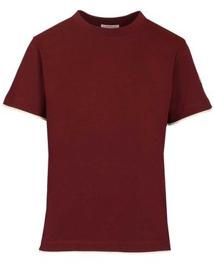 Moncler Logo Trim T-Shirt - Red