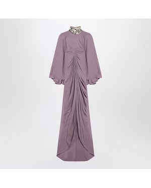 Valentino Mauve Draped Long Dress - Purple