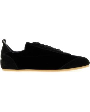 Jil Sander Velvet And Suede Etage Sneakers - Black