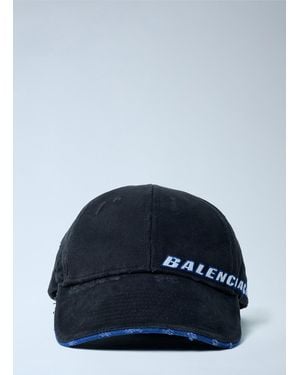 Balenciaga Logo Motif Baseball Cap - Blue
