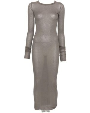 Rick Owens Ribbed Midi Dress - Gray