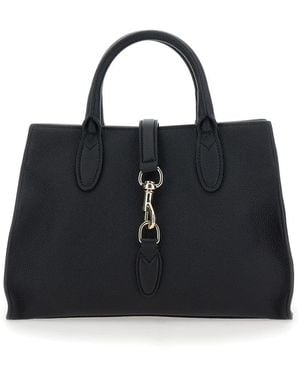 Gucci 'Jackie' Handbag With Horsebit On The Front And Removable Shoulder Strap - Black