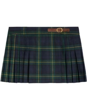 Celine Wool Mini Skirt - Green
