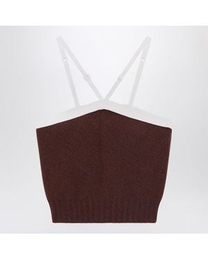 Prada Sleeveless Knitted Top - Brown