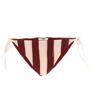 Fendi 'Pequin' Reversible Bikini Bottoms - Red