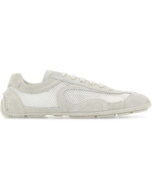 Prada Suede And Mesh Montecarlo Sneakers - White