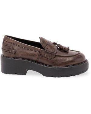 Miu Miu Leather Loafers - Brown