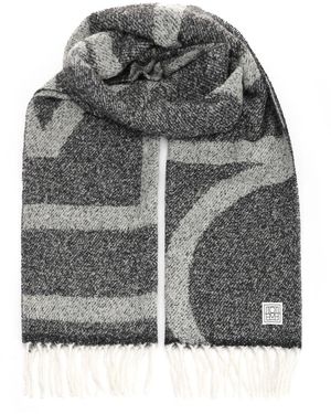 TOTEME Monogram Jacquard Scarf - Gray