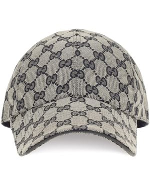 Gucci Gg Cotton Canvas Baseball Hat - Gray