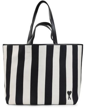 Ami Paris And De Coeur Cotton Shopping Bag - Black