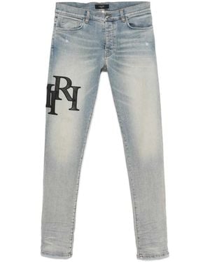 Amiri Skinny Jeans With Offset Logo - Blue