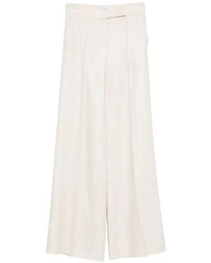 Max Mara "Badesse" Linen High Waisted Long Pants - White