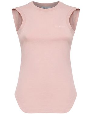 The Attico Rose Cotton Jersey "Reese" Tank Top - Pink