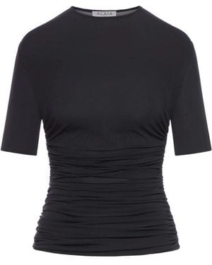 Alaïa Alaã¯A Pleated T-Shirt - Black