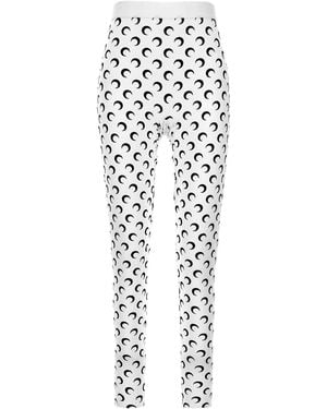 Marine Serre 'Moon Printed Jersey' Leggings - White